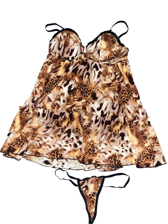 Other - Wild Animal Print Lingerie Babydoll Set